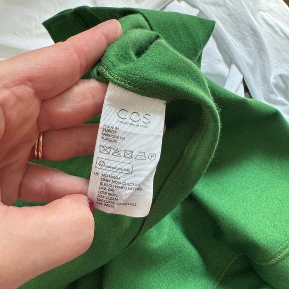 COS Green Wool Cashmere Flannel Longline Jacket Size 4 XS/S - Picture 6 of 7